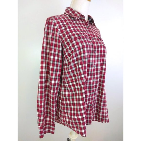 GH Bass Red Plaid Button Up Collared Shirt Size L - Picture 3 of 16